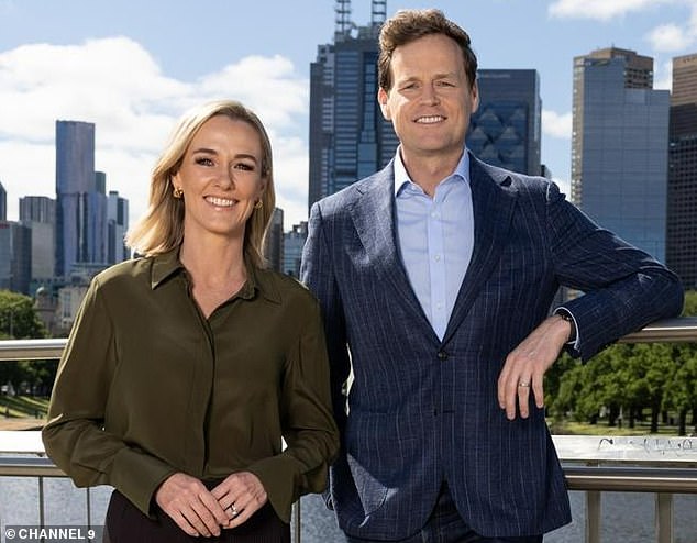 Melbourne newsreader Tom Steinfort, pictured with co-presenter Alicia Loxley, was among those who spoke at Nine's meeting with staff about the report.