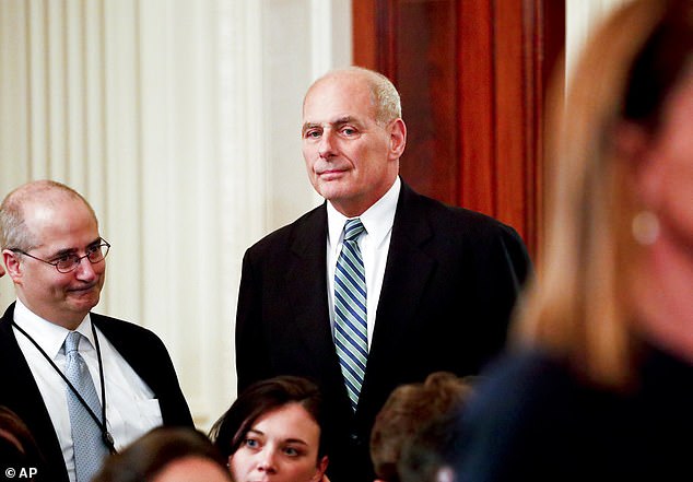 Trump's chief of staff, Gen. John Kelly (center), claimed the former president made insulting comments about soldiers.