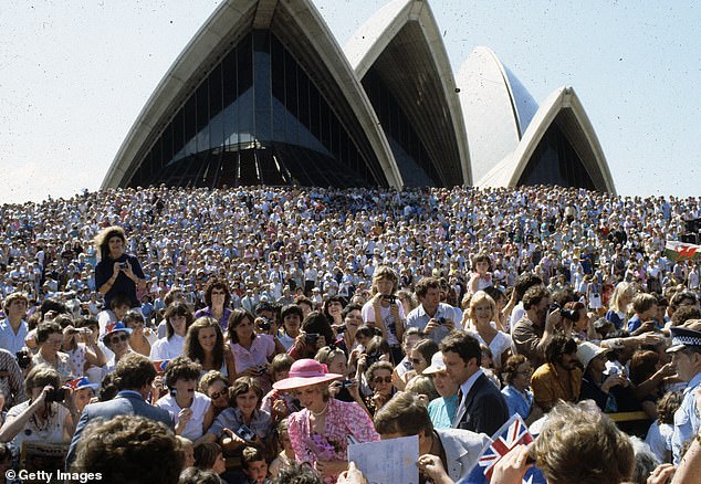 Princess Diana, a 'little pink hat floating' in the crowd outside the Sydney Opera House