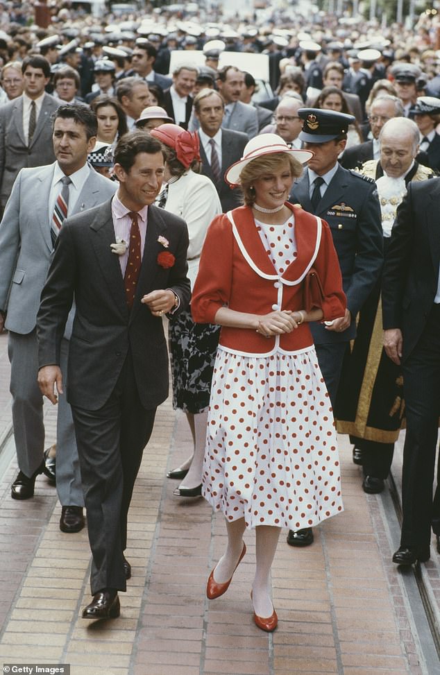 The couple visiting Bourke Street Mall in Melbourne in April 1983.