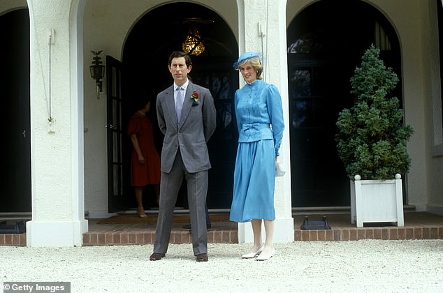 Charles and Diana stand outside Government House in Canberra, where they met Prime Minister Bob Hawke and his wife Hazel.