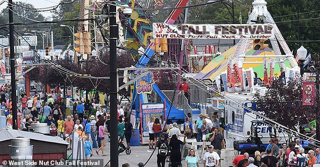 Rides, parades and live performances are features of the annual West Side Nut Club fall festival in Evansville, Kentucky (pictured)