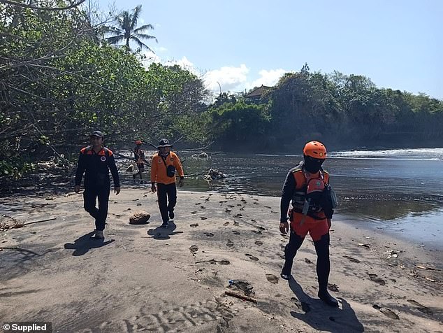 The joint team, dressed in bright orange, used rubber dinghies to search for Mr Laidley within a 10km radius of where he was last seen and scoured the coast on foot.