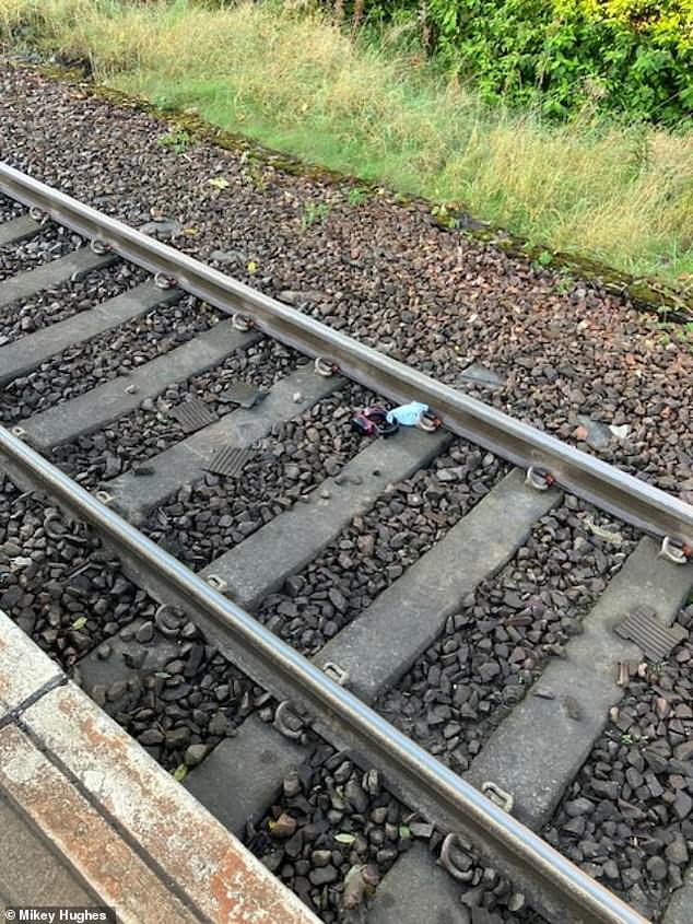 Mikey's hearing protectors and famous beret were left on the track, but railway staff managed to reunite him with the items yesterday.