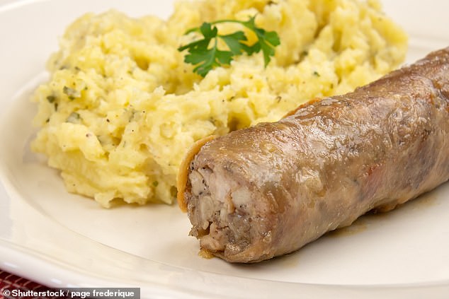 Andouillette sausage (pictured above, file image) is made from pig intestine and is not the same as andouille, a smoked sausage that is a Cajun specialty.