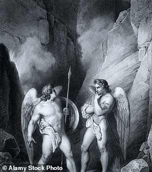 This 19th-century engraving by Gustave Doré depicts Satan and his henchman Beelzebub conferring in Hell in John Milton's classic work 'Paradise Lost.'