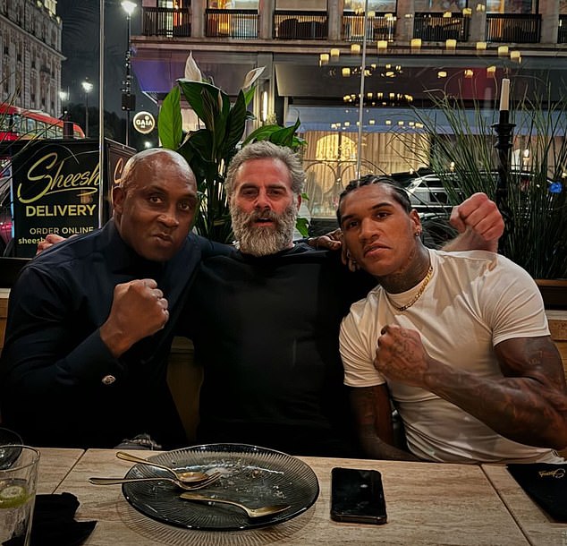 Nigel Benn and his son were photographed together at Sheesh in London last month.