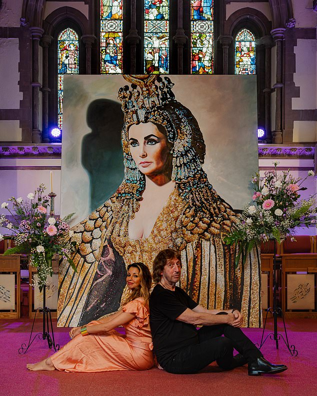 The portraits combined classical painting techniques with modern embellishments, including hundreds of thousands of individually hand-applied Swarovski crystals.