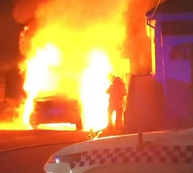 A burnt-out silver 4x4 was found near Lidcombe and police are investigating whether it was used as a getaway vehicle.