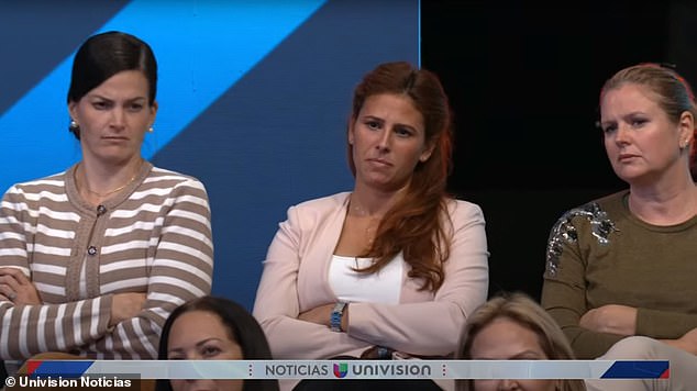 A camera watching the audience captured the stern reactions as Trump gave his response.