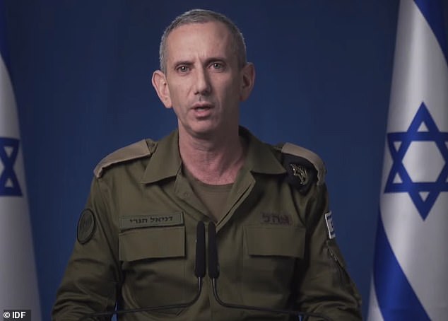 IDF spokesman Rear Admiral Daniel Hagari confirmed the death of the Hamas leader, adding: 