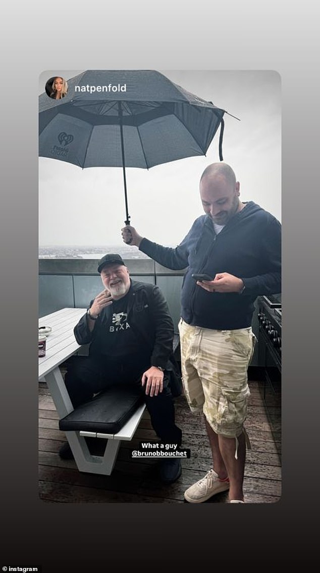 Kyle leaned a little more towards the 'cult leader' after Thursday's show, sharing this image of his manager tending to his needs on Instagram.