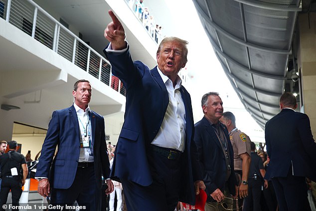 Donald Trump was present at the Miami GP in May, but is not expected to be in Texas this weekend.