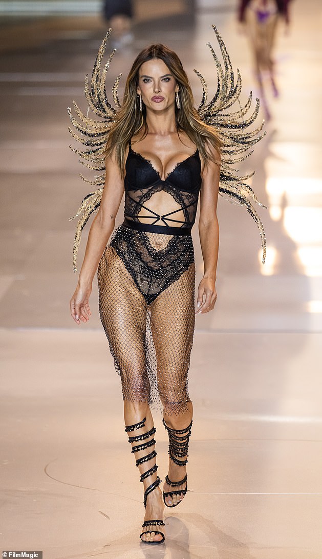 Ambrosio proudly wore her wings as she returned to the 2024 Victoria's Secret Fashion Show on Tuesday, October 15 in New York City.