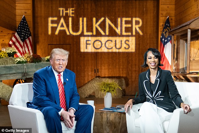 Former President Donald Trump at a town hall in Georgia with Fox News host Harris Faulkner. During the event, the former president referred to himself as the 'father of IVF'