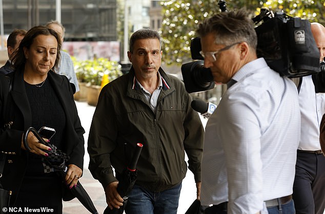 The father of motorcyclist Al-Robay arrives at a Sydney court on Friday.