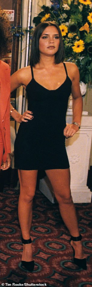 Victoria photographed wearing a similar little black dress in 1997, aged 23.