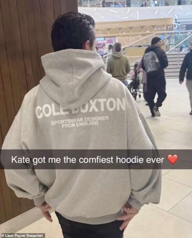 He also showed off the hoodie his girlfriend bought him before heading down the lane to catch up with his nearest and dearest.