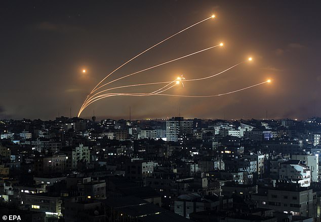 Israel's Iron Dome air defense system intercepts missiles launched from Gaza