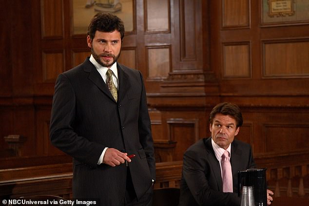 (L) Sisto as Clint Glover, Harry Hamlin as Randall Bailey in Law & Order in 2007