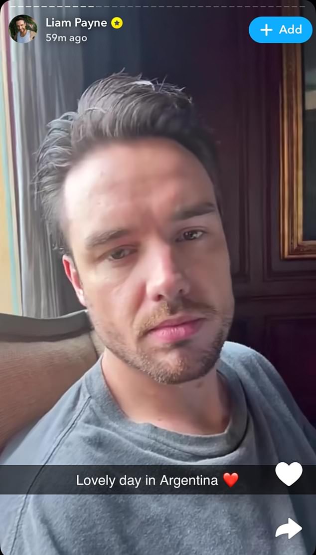 A selfie of Liam Payne in Argentina before his sudden death at age 31