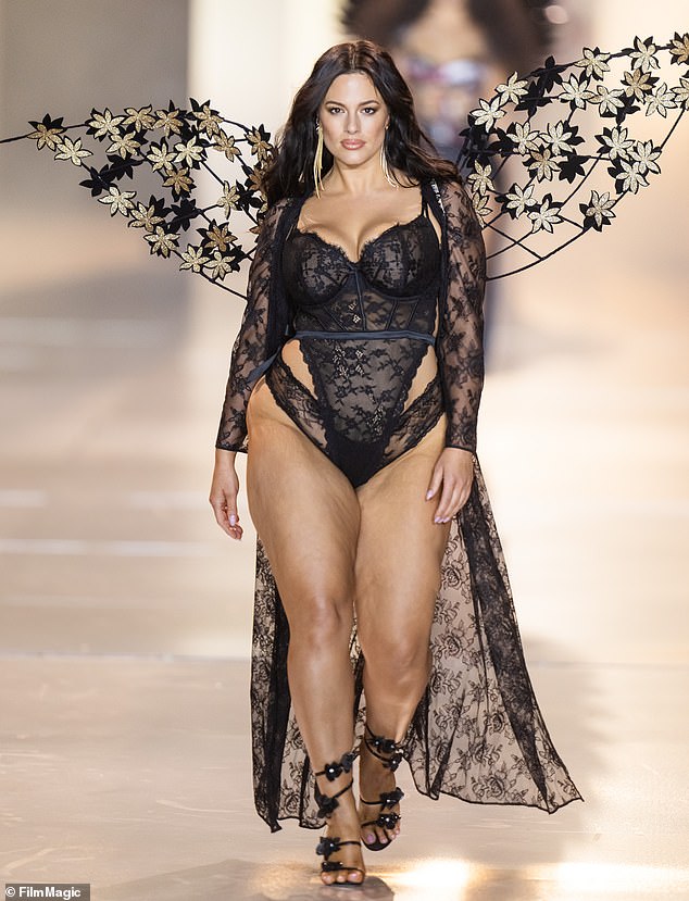 Plus-size model Ashley Graham walks the runway at the Victoria's Secret Fashion Show earlier this week.