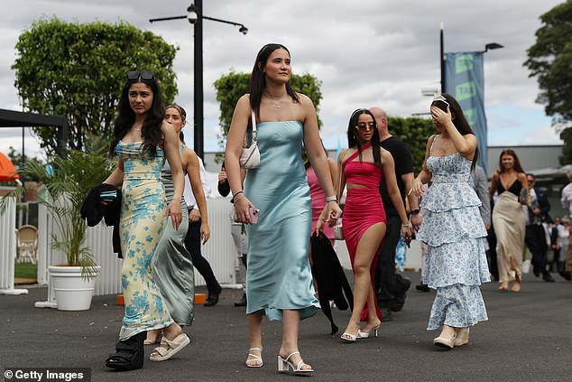 But younger racegoers were apparently less concerned about dressing appropriately for the cloudy spring weather.