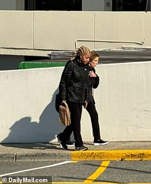 DailyMail.com spotted Sylvia Cowan walking with a friend outside the Fort Lee apartment building where she now lives.