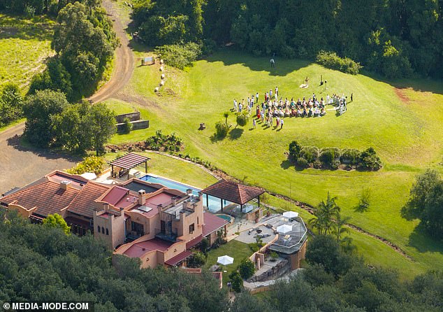 The wedding party enjoyed a 3pm ceremony in the grounds of Nutting Hill Villa in Clunes.