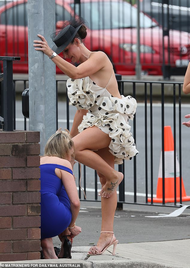 These women needed urgent shoe work at Royal Randwick on Saturday