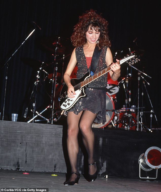 This is Susanna Hoffs from The Bangles. Hoffs sang some of the group's biggest hits, including Manic Monday and Walk Like An Egypt; photographed in 1986