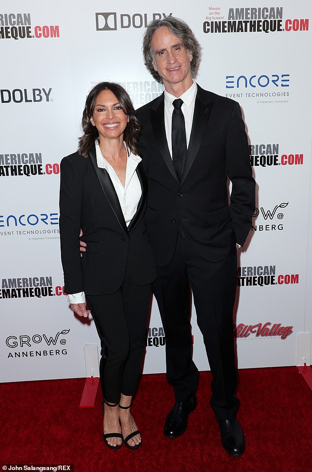 In 1993 she married director Jay Roach, best known for directing the Austin Powers films and Meet The Parents; photographed together in 2019 in Los Angeles