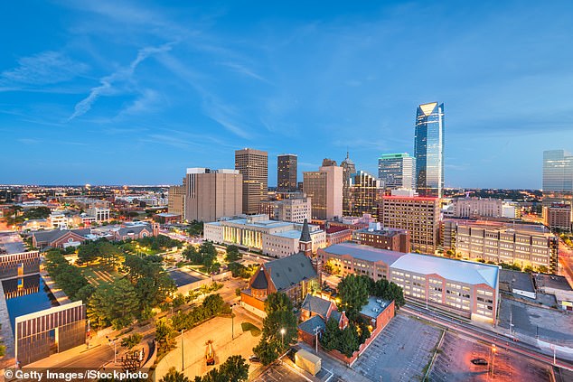 Oklahoma follows West Virginia as the cheapest place for Americans to retire comfortably, with a required annual income of $59,995 (pictured: Oklahoma City)