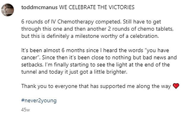 He captioned the image thanking everyone who supported him along the way.