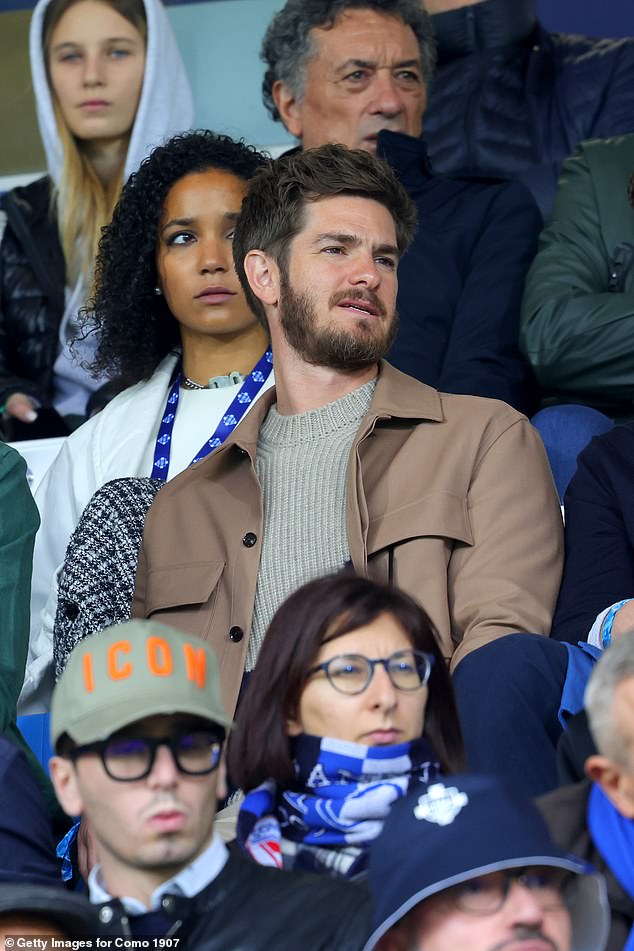 The star looked in good spirits as he sat in the stands to watch Como 1907 take on Parma at the Giuseppe Sinigaglia Stadium.