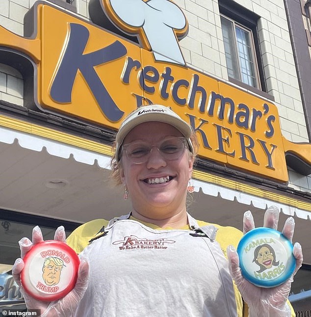 Historically, the county has proven to be a bellwether for Democrats' performance in presidential elections. The local bakery has started selling Harris and Donald Trump cookies as an informal way to gauge support.