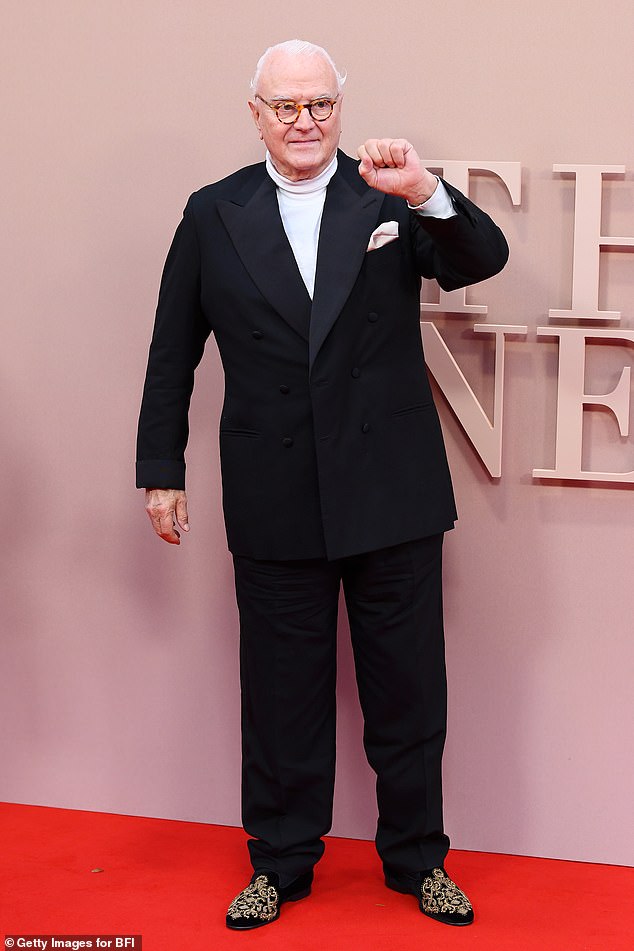 Iconic shoe designer Manolo Blahnik also strutted the red carpet in trendy footwear.