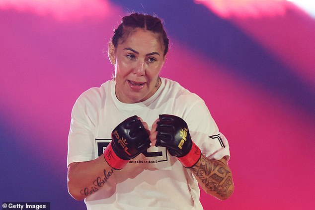 In the evening's co-main event, Cris Cyborg (pictured) put on a dominant display to defeat Larissa Pacheco and capture the women's featherweight world title.