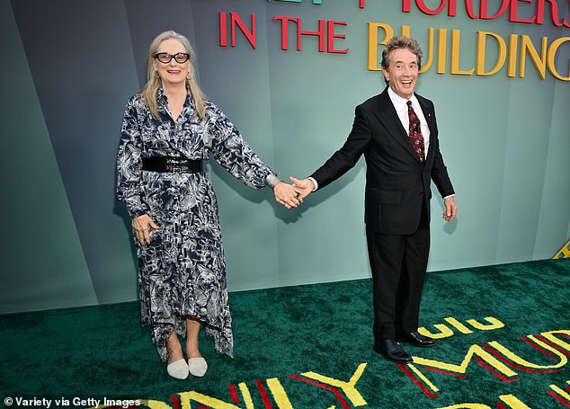 A few months earlier, in August, Meryl and Martin further fueled romance rumors when they were seen holding hands at the season four premiere of the Hulu series in Los Angeles (seen above).