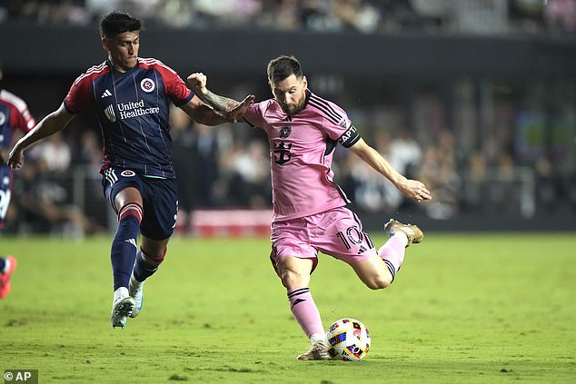 Messi scored three goals (his first MLS hat trick) and an assist in a span of about 30 minutes.