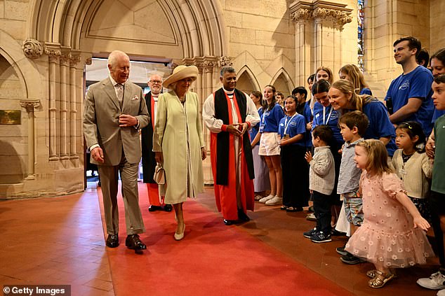 Her Majesty was accompanied by Queen Camilla during the service at St Thomas' Anglican Church in North Sydney.