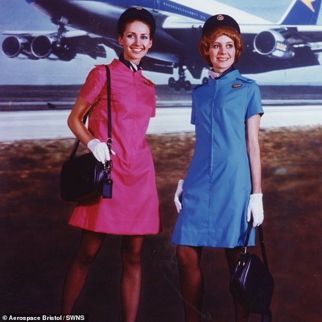 The BOAC uniform was revamped 25 years later, with a new outfit inspired by space age fashion that was practical and reflected the new 'London Look'.