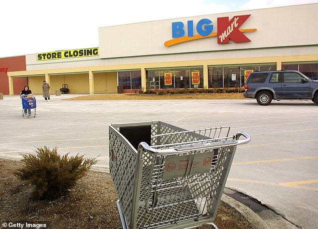 Jessica Cohan said: 'I remember going shopping at Kmart with my dad. We used to buy everything here. But now, like everyone else, I do a lot of my shopping online. “It’s much more convenient.” (Pictured: a store in Southfield, Michigan, which closed in 2003.)