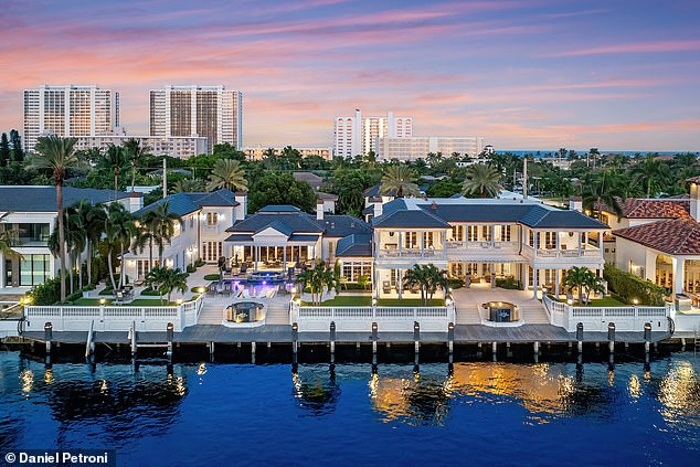 The property is located right on the water in Boca Raton, South Florida.