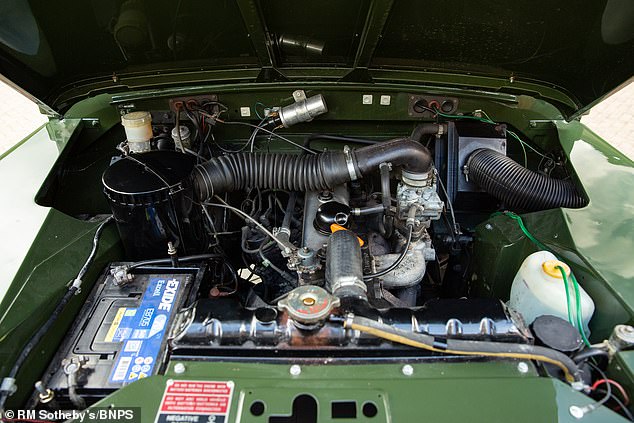 The bonnet of the vintage car, which was part of the Royal Review car convoy.