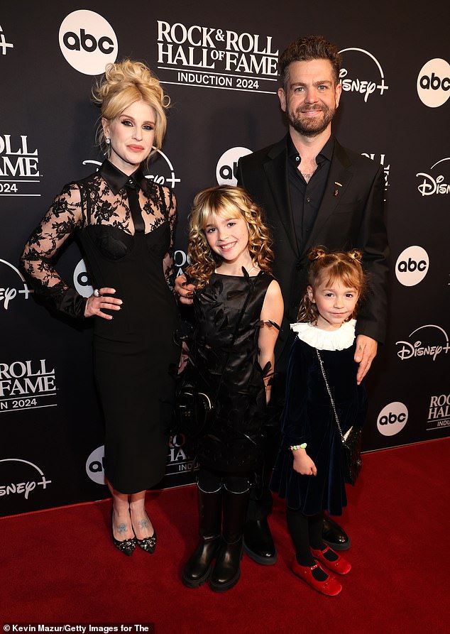 Kelly and Jack with their daughters Andy and Minnie on the red carpet at the Rock & Roll Hall of Fame induction ceremony Saturday night.