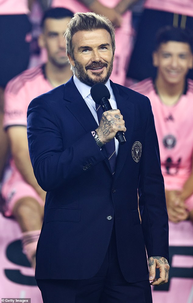 Inter Miami co-owner David was seen at Saturday's game while giving a speech on the field.