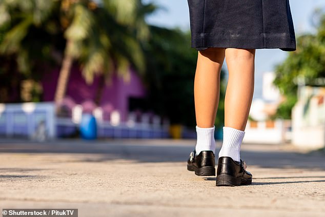 The school has strict uniform rules, where make-up, jewelery and long untied hair are prohibited (file image pictured)