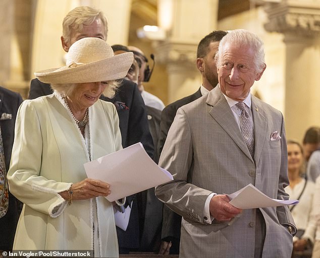 The couple are staying at Admiralty House, the official residence of Australia's Governor-General, which has panoramic views across Sydney Harbor to the Opera House.