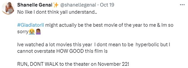 Entertainment writer Shanelle Genai said: 